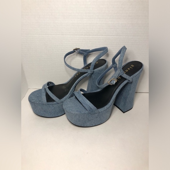 Gianni Bini Denim Blue Platform Sandals NWOT 8.5 - Picture 11 of 16